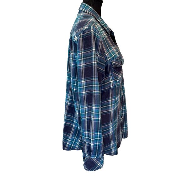 Volcom Fly High Long Sleeve Flannel Shirt Women’s Size L Classic Plaid Button-Up - Picture 3 of 11